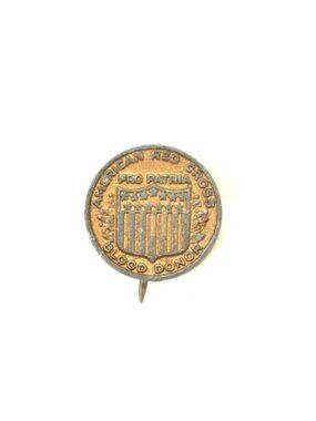 American Red Cross Badge Pin Pro Patria Blood Donor Pinback Lapel Hat Bag Vtg